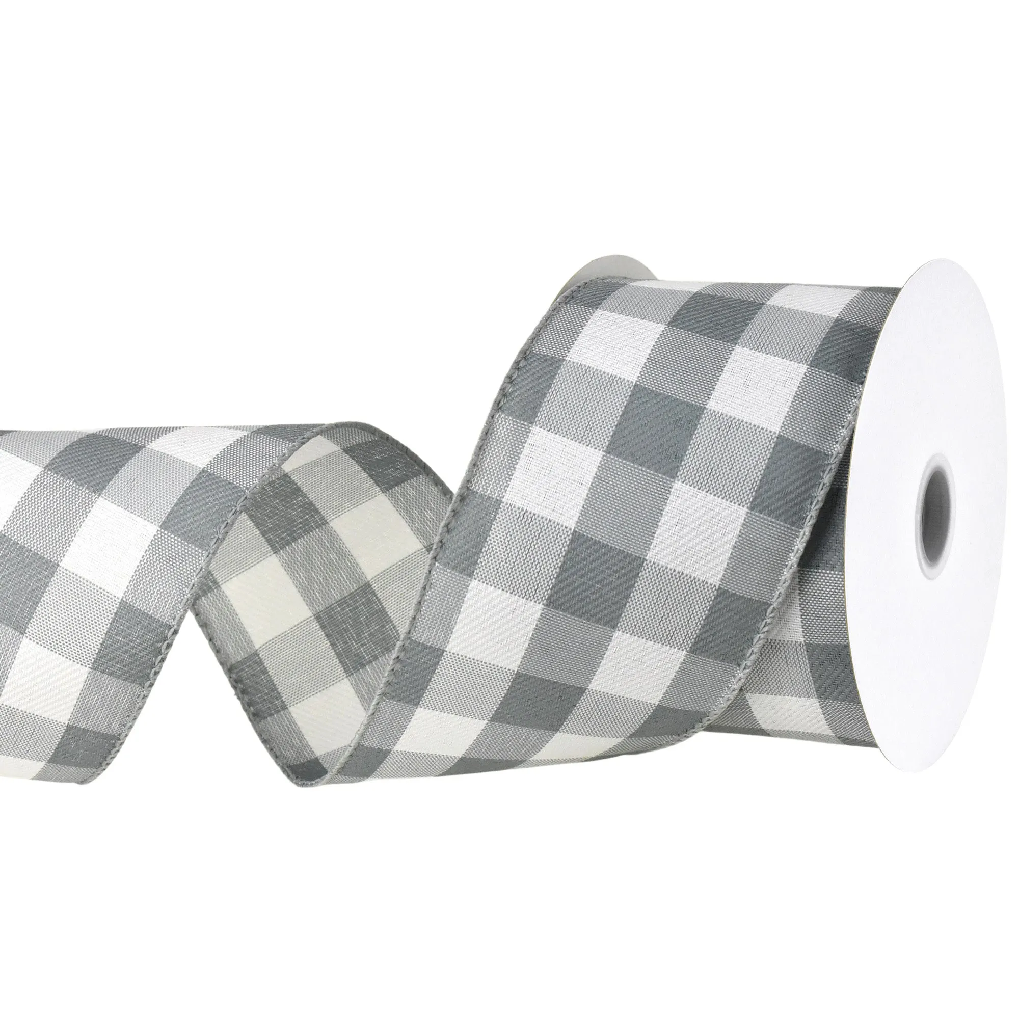 White Buffalo Plaid Wired Ribbons