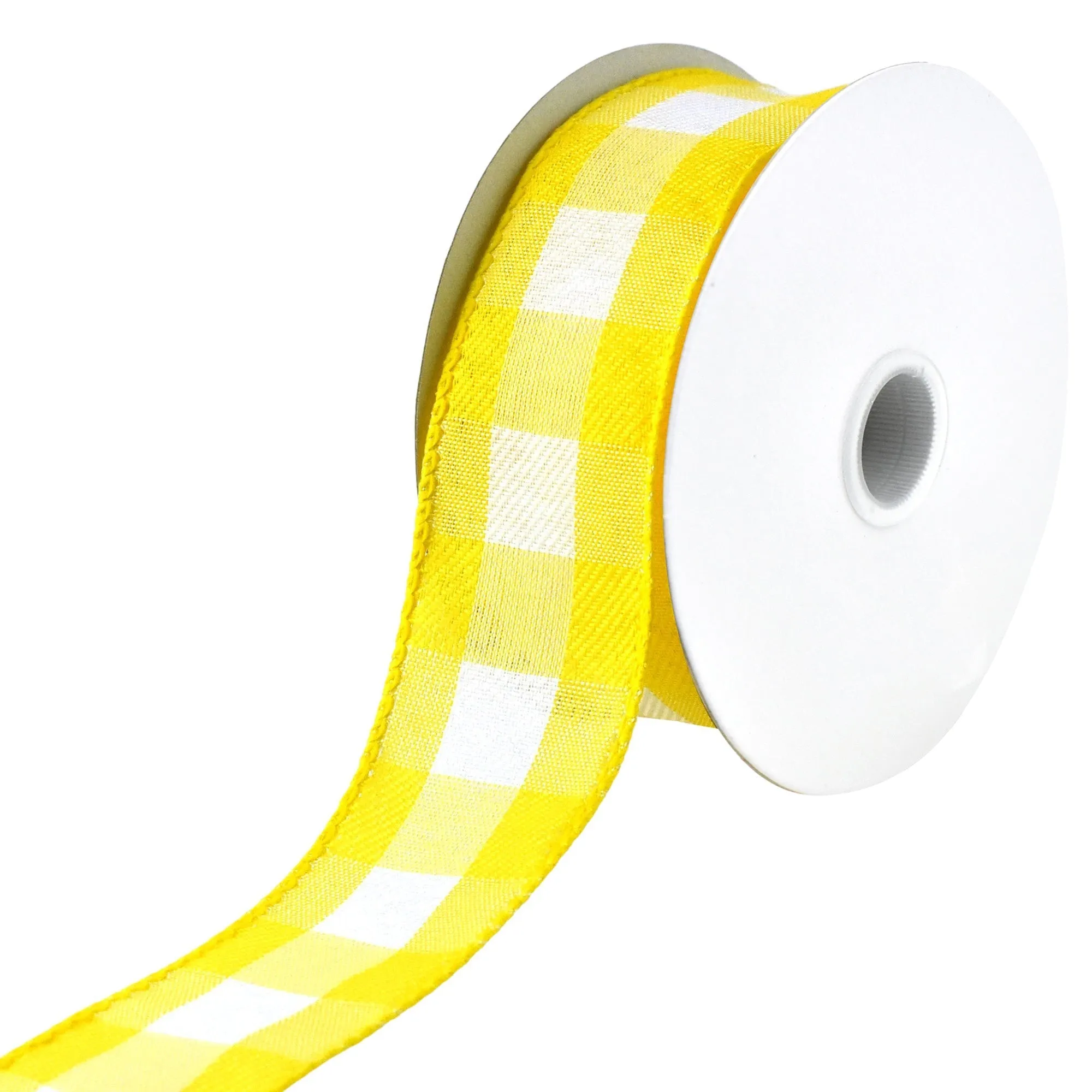 White Buffalo Plaid Wired Ribbons