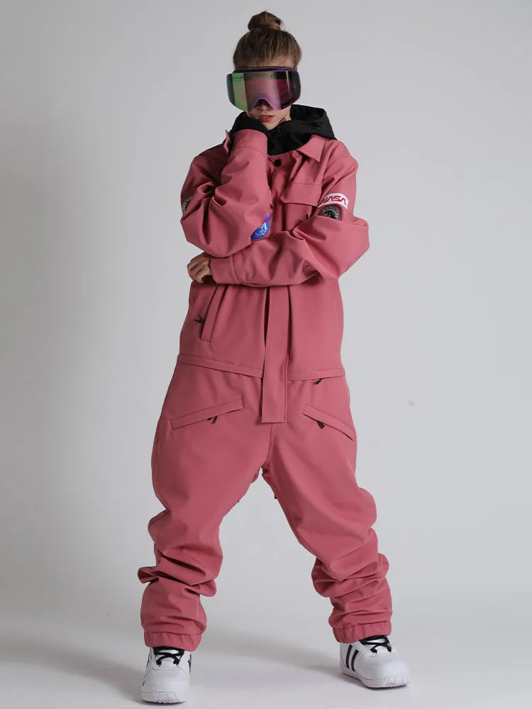 Women's Slope Star Pink One Piece Snowboard Suit Jumpsuit