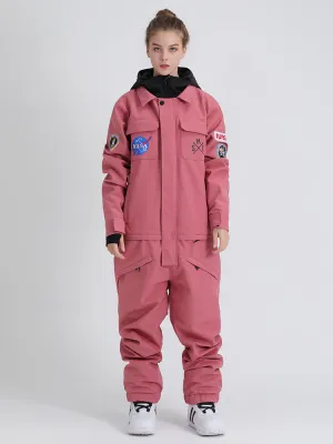 Women's Slope Star Pink One Piece Snowboard Suit Jumpsuit