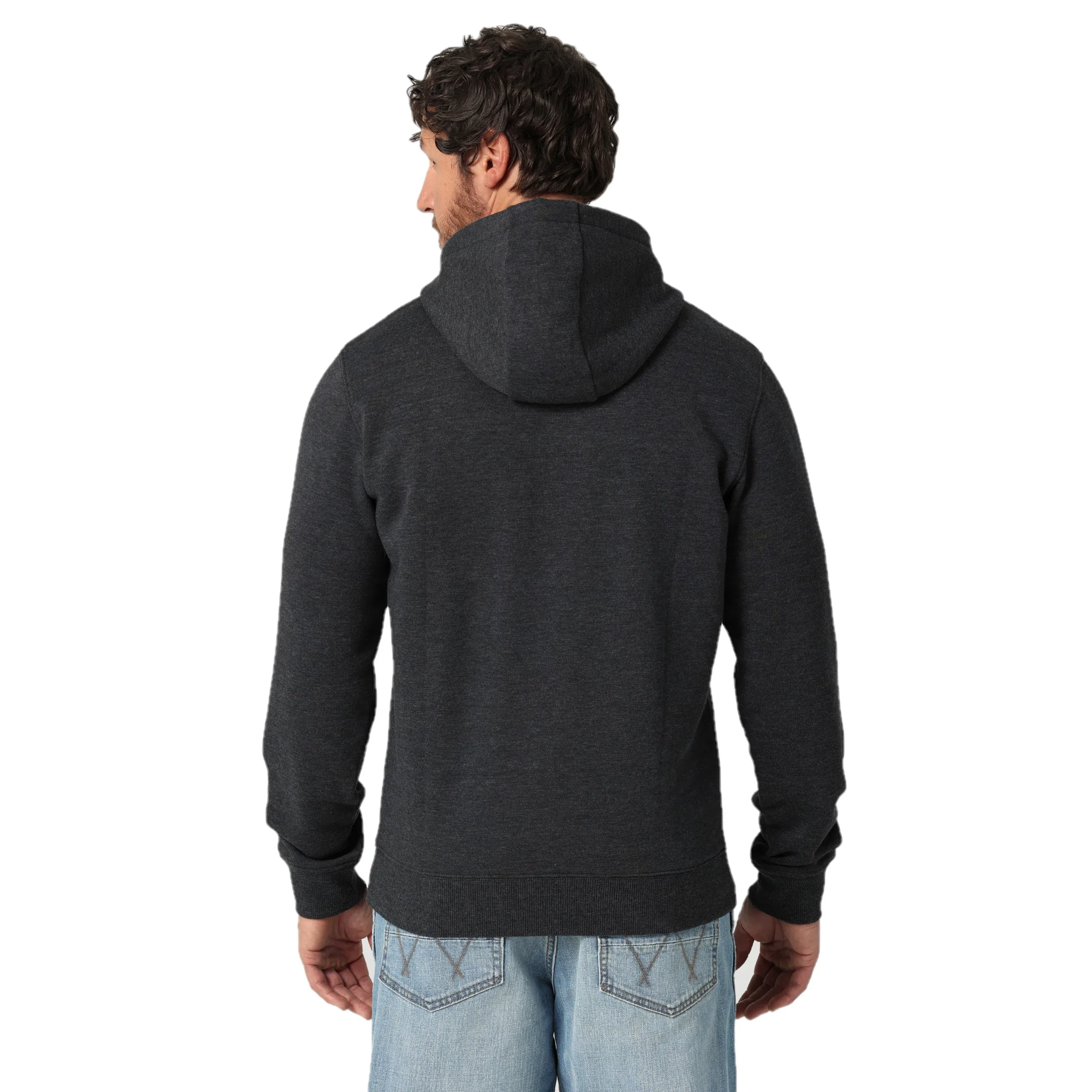 Wrangler Men's Mexican Flag Caviar Heather Pullover Hoodie